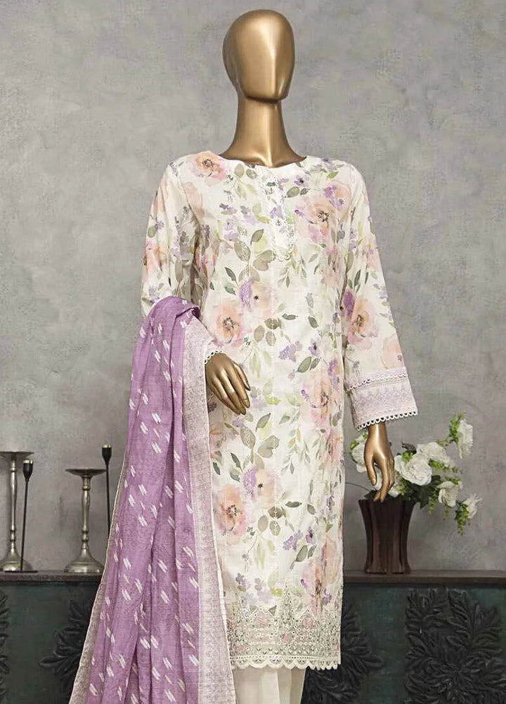 HZ Textiles Embroidered Lawn Suits Unstitched 3 Piece HZ25MK MEC-246 - Summer Collection