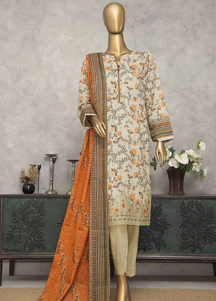 HZ Textiles Embroidered Lawn Suits Unstitched 3 Piece HZ25MK MEC-247 - Summer Collection