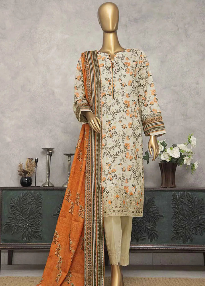 HZ Textiles Embroidered Lawn Suits Unstitched 3 Piece HZ25MK MEC-247 - Summer Collection