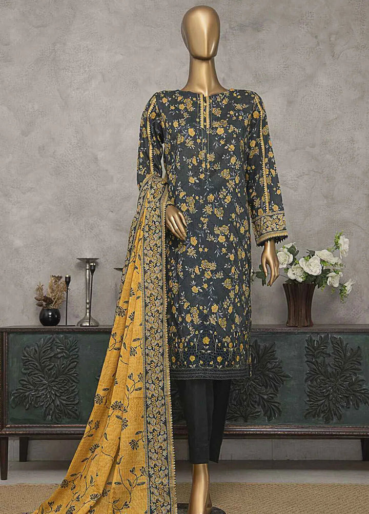HZ Textiles Embroidered Lawn Suits Unstitched 3 Piece HZ25MK MEC-249 - Summer Collection