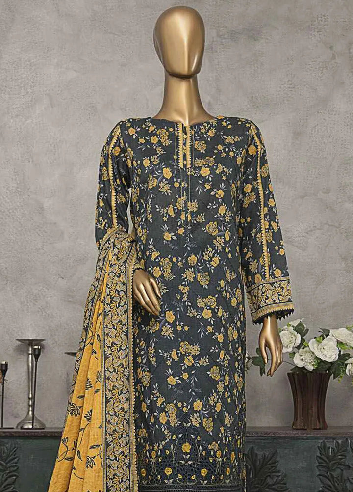 HZ Textiles Embroidered Lawn Suits Unstitched 3 Piece HZ25MK MEC-249 - Summer Collection
