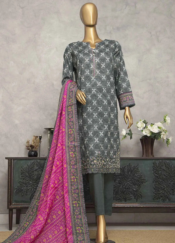 HZ Textiles Embroidered Lawn Suits Unstitched 3 Piece HZ25MK MEC-250 - Summer Collection