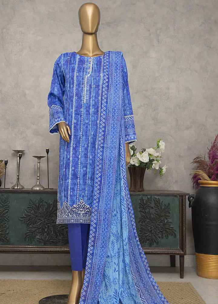 HZ Textiles Embroidered Lawn Suits Unstitched 3 Piece HZ25MK MEC-251 - Summer Collection