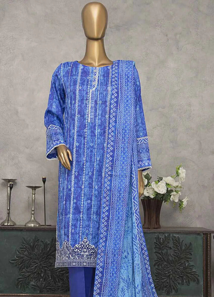 HZ Textiles Embroidered Lawn Suits Unstitched 3 Piece HZ25MK MEC-251 - Summer Collection