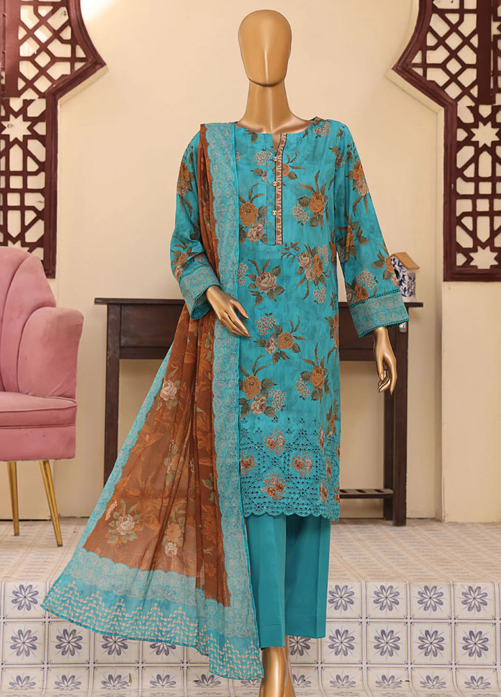 HZ Textiles Embroidered Lawn Suits Unstitched 3 Piece HZ25ML MEC-307 - Summer Collection