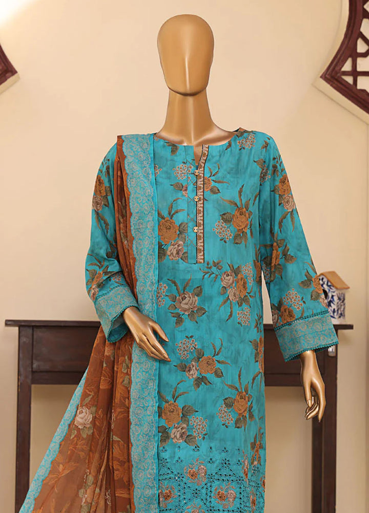 HZ Textiles Embroidered Lawn Suits Unstitched 3 Piece HZ25ML MEC-307 - Summer Collection