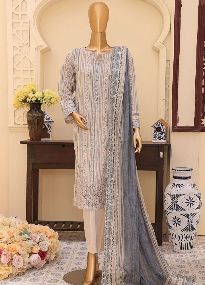 HZ Textiles Embroidered Lawn Suits Unstitched 3 Piece HZ25ML MEC-502 - Summer Collection