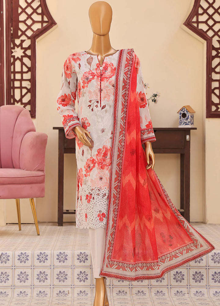 HZ Textiles Embroidered Lawn Suits Unstitched 3 Piece HZ25ML MEC-503 - Summer Collection