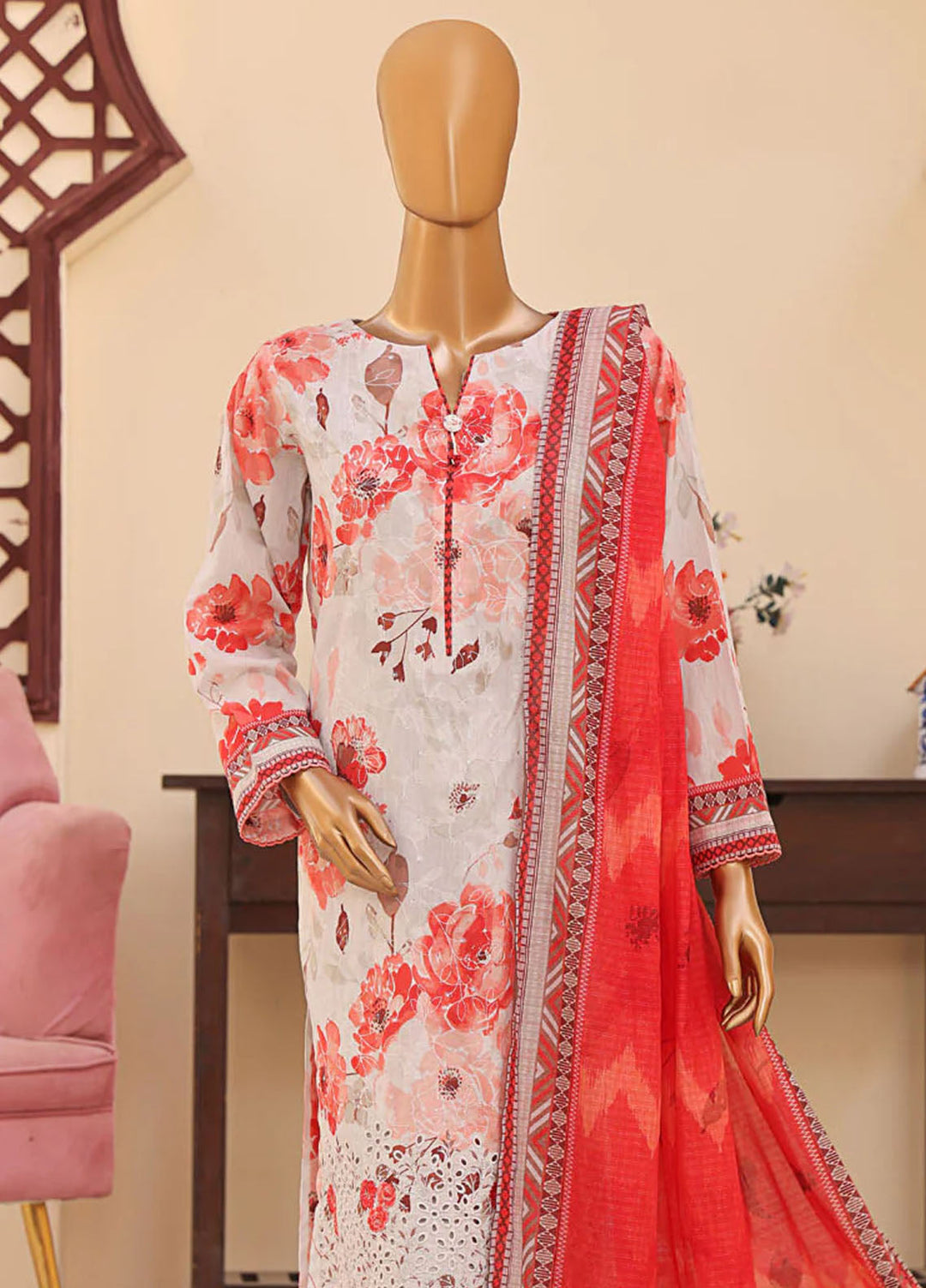 HZ Textiles Embroidered Lawn Suits Unstitched 3 Piece HZ25ML MEC-503 - Summer Collection