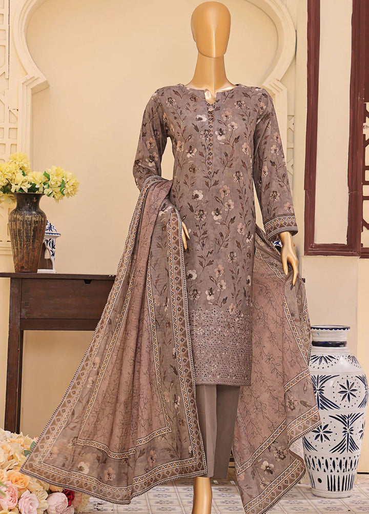 HZ Textiles Embroidered Lawn Suits Unstitched 3 Piece HZ25ML MEC-504 - Summer Collection