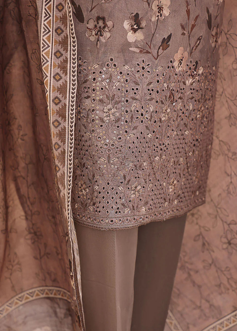 HZ Textiles Embroidered Lawn Suits Unstitched 3 Piece HZ25ML MEC-504 - Summer Collection