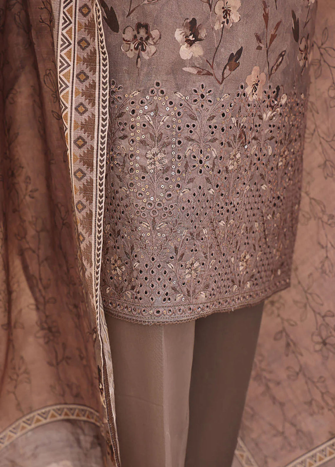 HZ Textiles Embroidered Lawn Suits Unstitched 3 Piece HZ25ML MEC-504 - Summer Collection