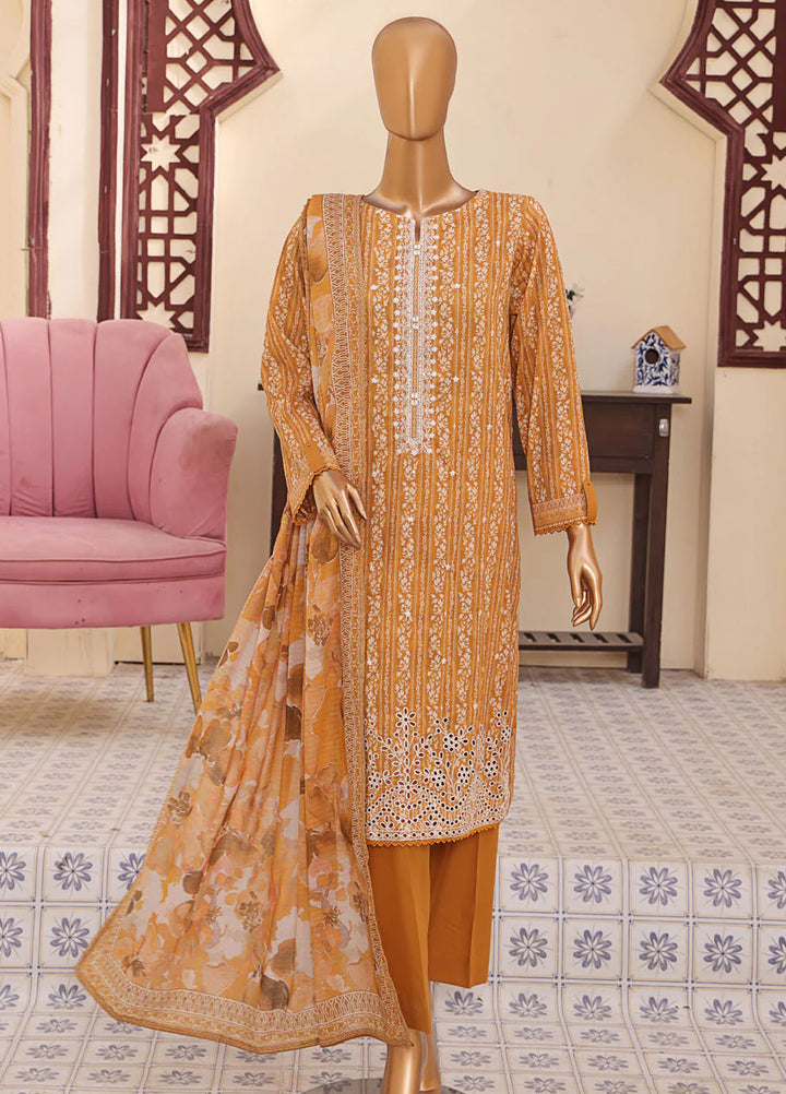 HZ Textiles Embroidered Lawn Suits Unstitched 3 Piece HZ25ML MEC-505 - Summer Collection