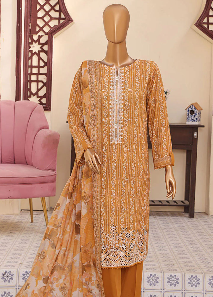 HZ Textiles Embroidered Lawn Suits Unstitched 3 Piece HZ25ML MEC-505 - Summer Collection