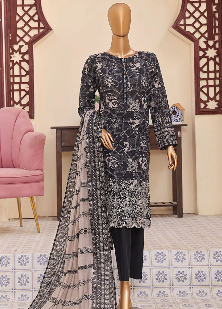 HZ Textiles Embroidered Lawn Suits Unstitched 3 Piece HZ25ML MEC-506 - Summer Collection