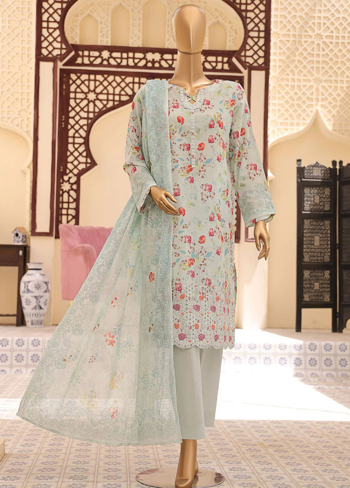 HZ Textiles Embroidered Lawn Suits Unstitched 3 Piece HZ25ML MEC-508 - Summer Collection