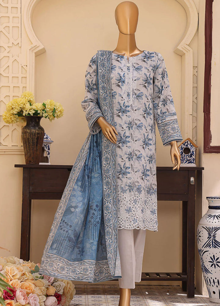 HZ Textiles Embroidered Lawn Suits Unstitched 3 Piece HZ25ML MEC-509 - Summer Collection