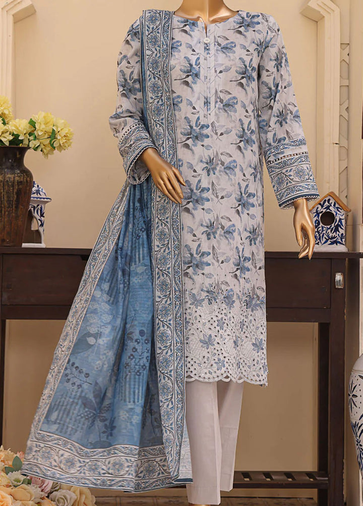 HZ Textiles Embroidered Lawn Suits Unstitched 3 Piece HZ25ML MEC-509 - Summer Collection