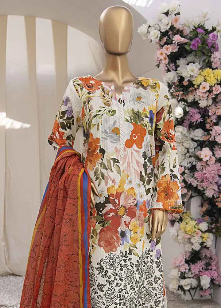 HZ Textiles Embroidered Lawn Suits Unstitched 3 Piece HZ25NV2 NPE-01-VOL-2 - Summer Collection