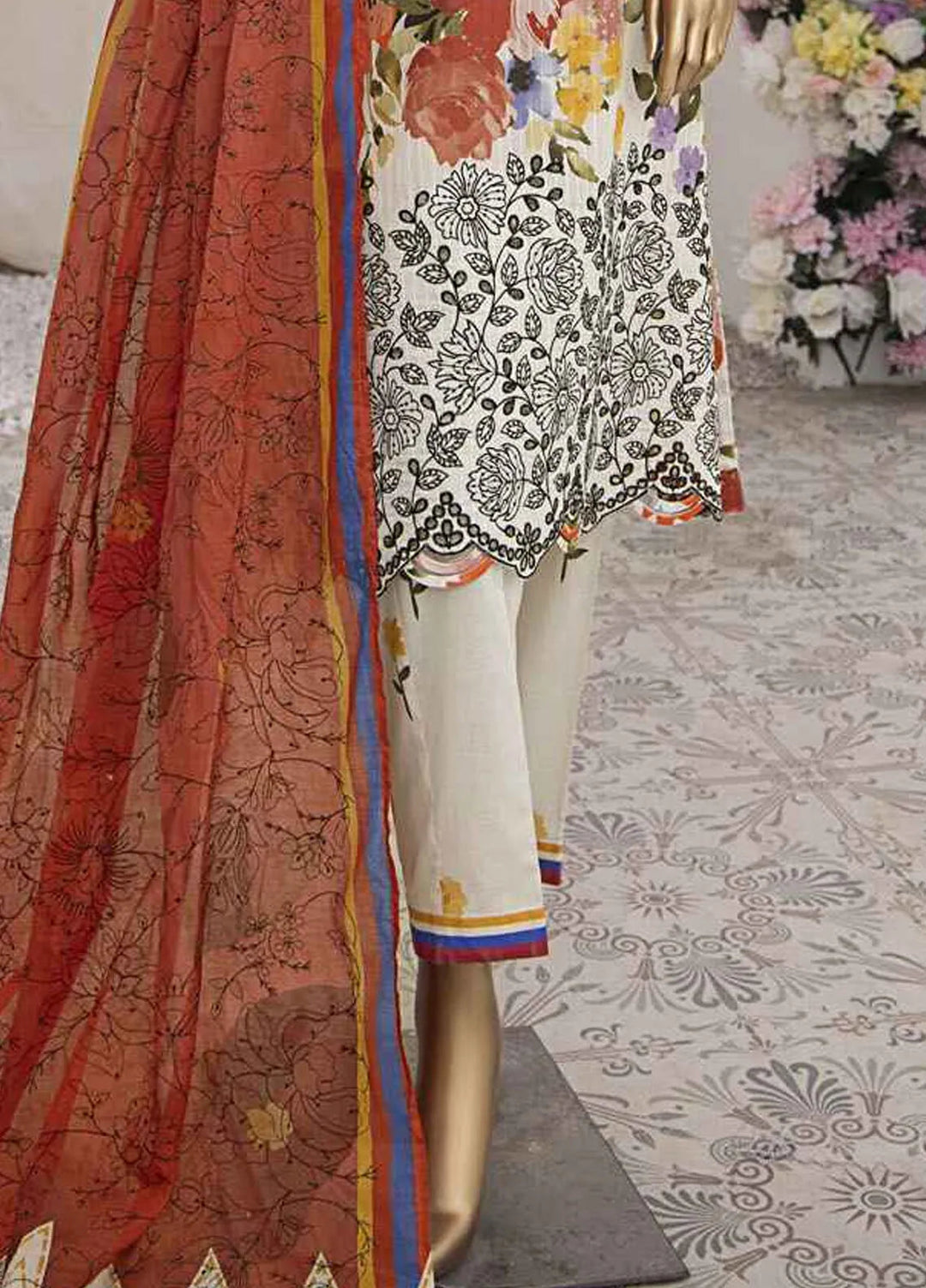 HZ Textiles Embroidered Lawn Suits Unstitched 3 Piece HZ25NV2 NPE-01-VOL-2 - Summer Collection