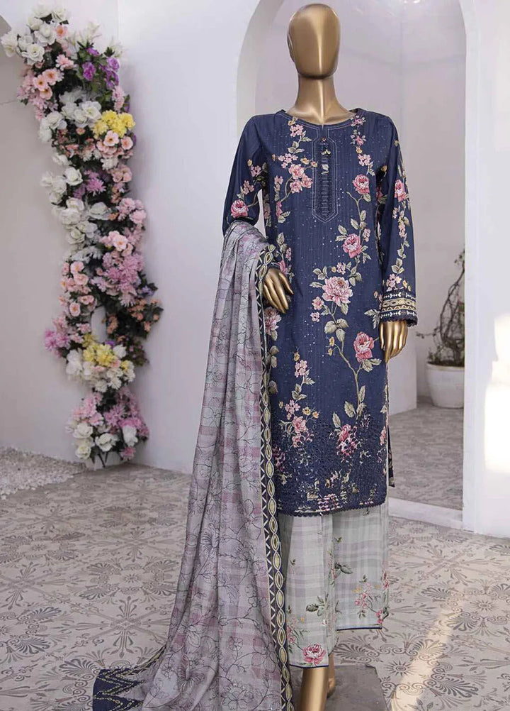 HZ Textiles Embroidered Lawn Suits Unstitched 3 Piece HZ25NV2 NPE-09-VOL-2 - Summer Collection