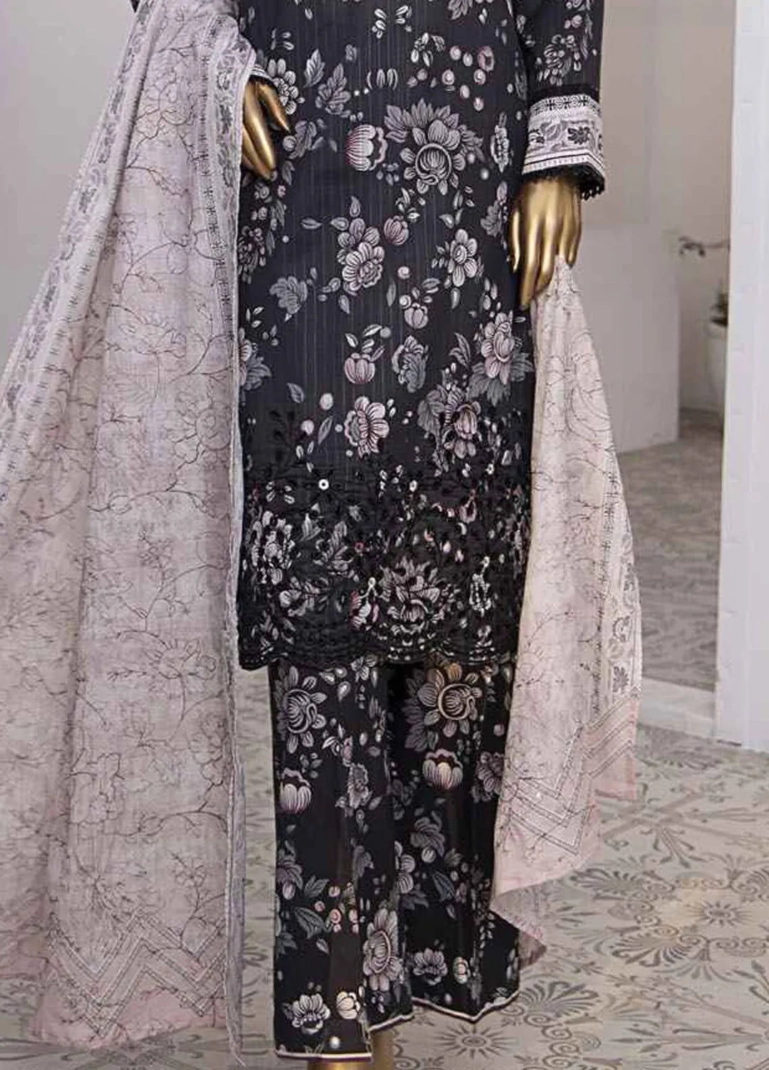HZ Textiles Embroidered Lawn Suits Unstitched 3 Piece HZ25NV2 NPE-14-VOL-2 - Summer Collection
