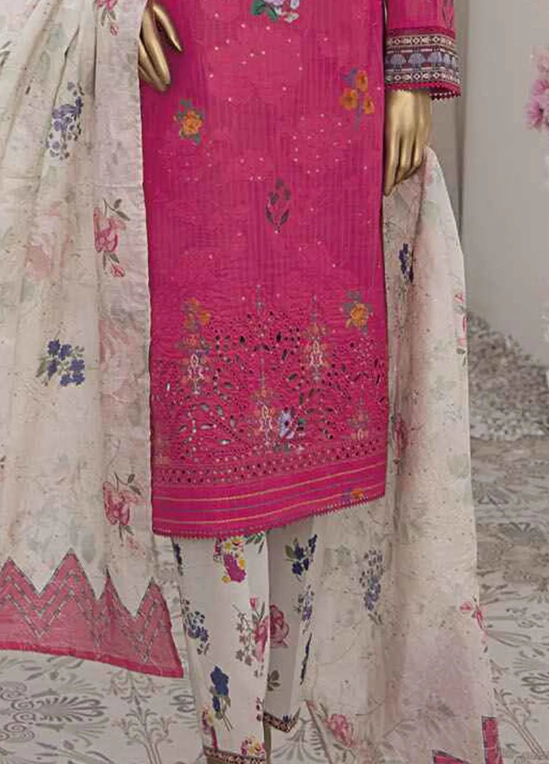 HZ Textiles Embroidered Lawn Suits Unstitched 3 Piece HZ25NV2 NPE-15-VOL-2 - Summer Collection