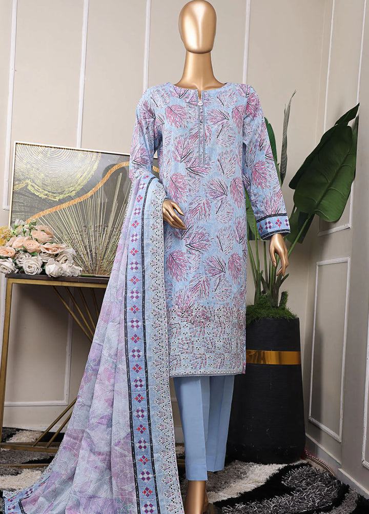HZ Textiles Embroidered Lawn Suits Unstitched 3 Piece HZ25PEL PEC-527 V-06 - Summer Collection