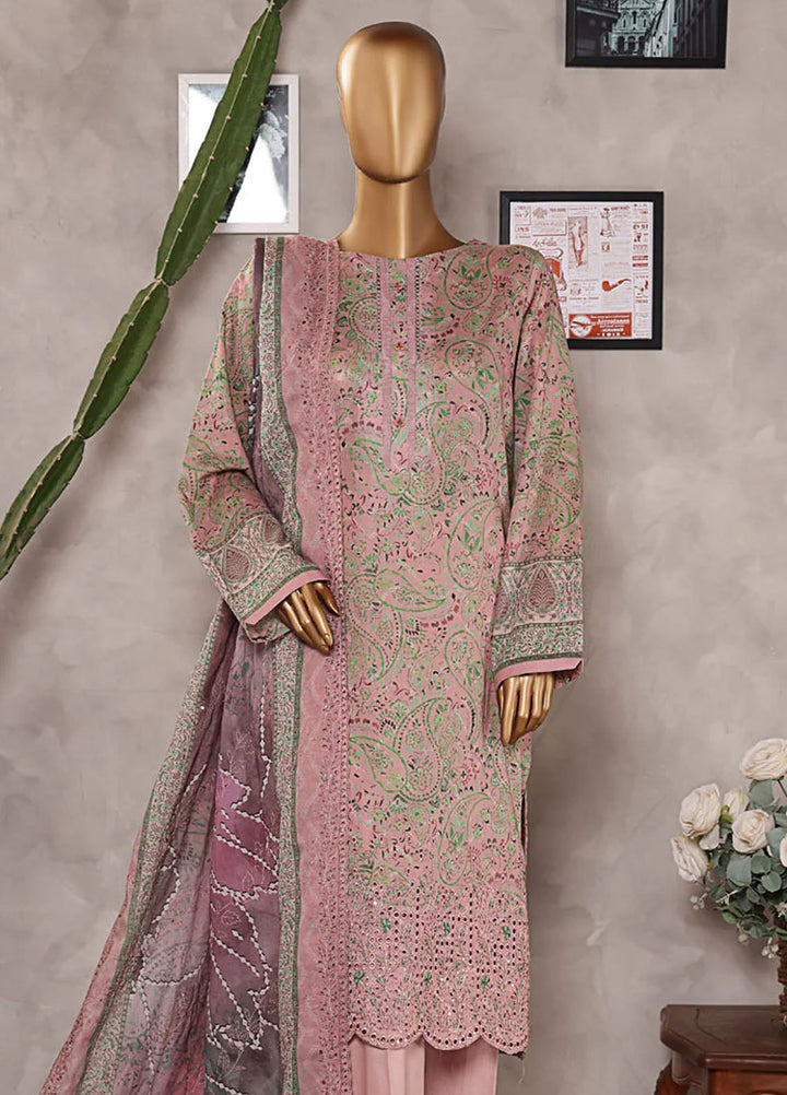 HZ Textiles Embroidered Lawn Suits Unstitched 3 Piece HZ25PEL PEC-530 V-06 - Summer Collection