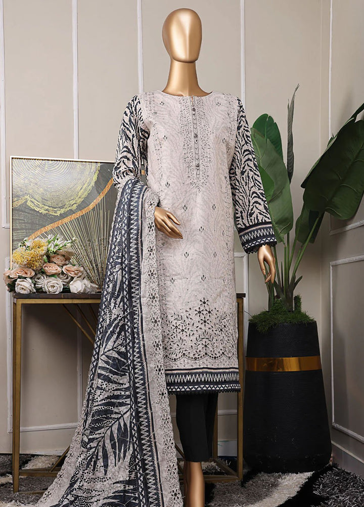 HZ Textiles Embroidered Lawn Suits Unstitched 3 Piece HZ25PEL PEC-538 V-06 - Summer Collection