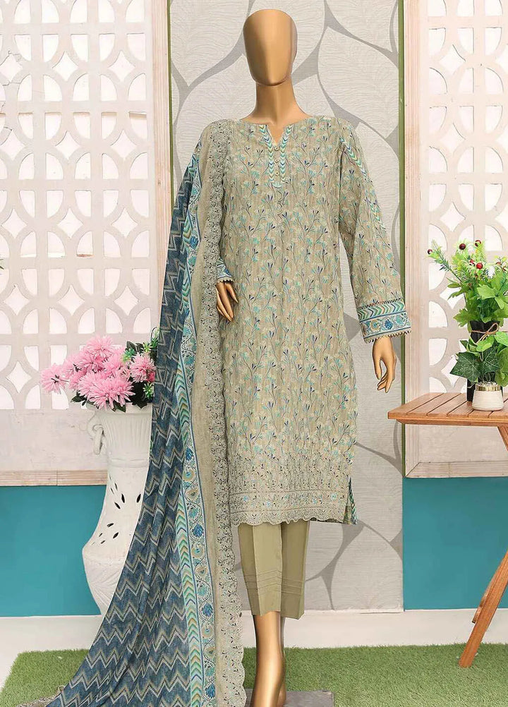 HZ Textiles Embroidered Lawn Suits Unstitched 3 Piece HZ25PV2 PEC-141 - Summer Collection