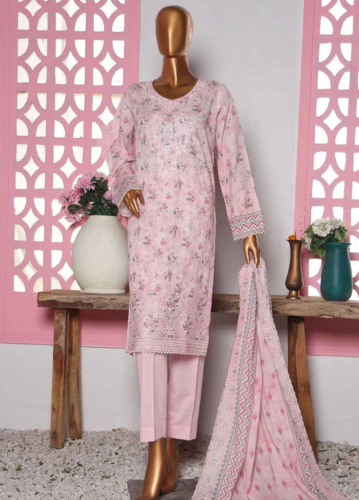 HZ Textiles Embroidered Lawn Suits Unstitched 3 Piece HZ25PV2 PEC-822 - Summer Collection