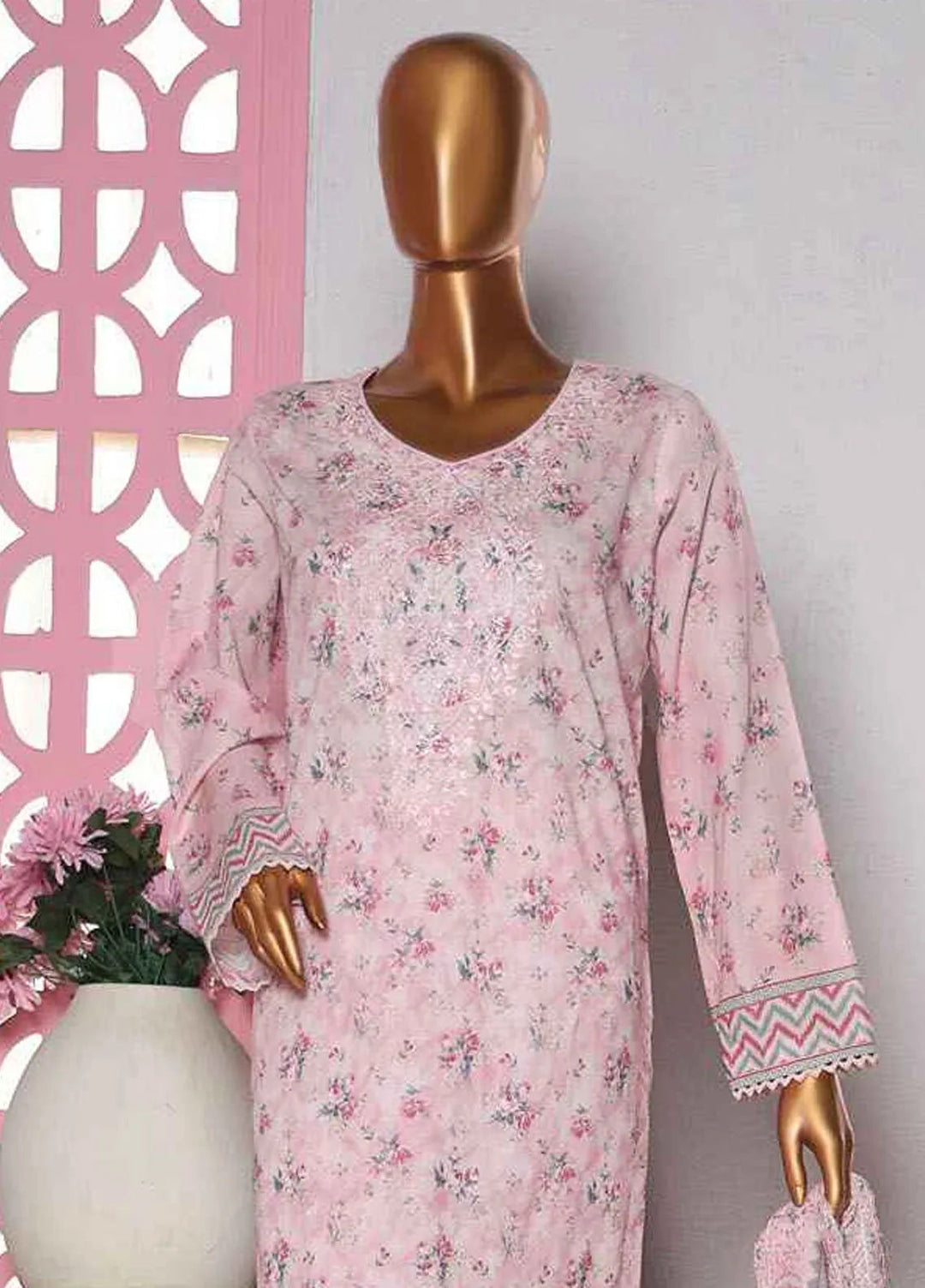 HZ Textiles Embroidered Lawn Suits Unstitched 3 Piece HZ25PV2 PEC-822 - Summer Collection