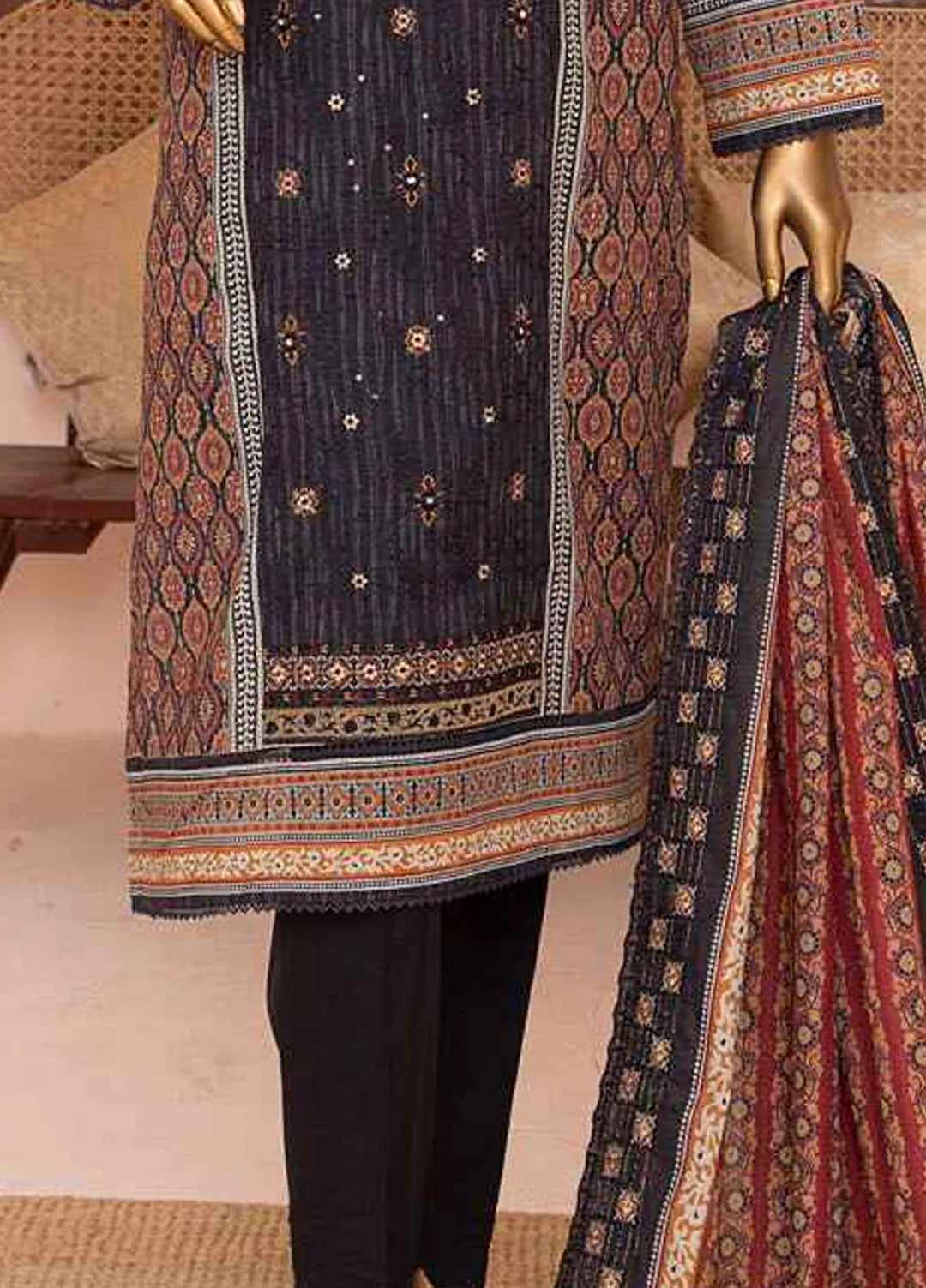 HZ Textiles Embroidered Lawn Suits Unstitched 3 Piece HZ25PV2 PEC-948 - Summer Collection