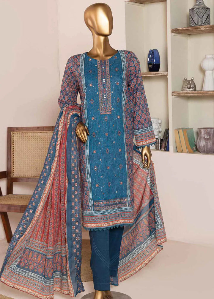 HZ Textiles Embroidered Lawn Suits Unstitched 3 Piece HZ25PV2 PEC-949 - Summer Collection