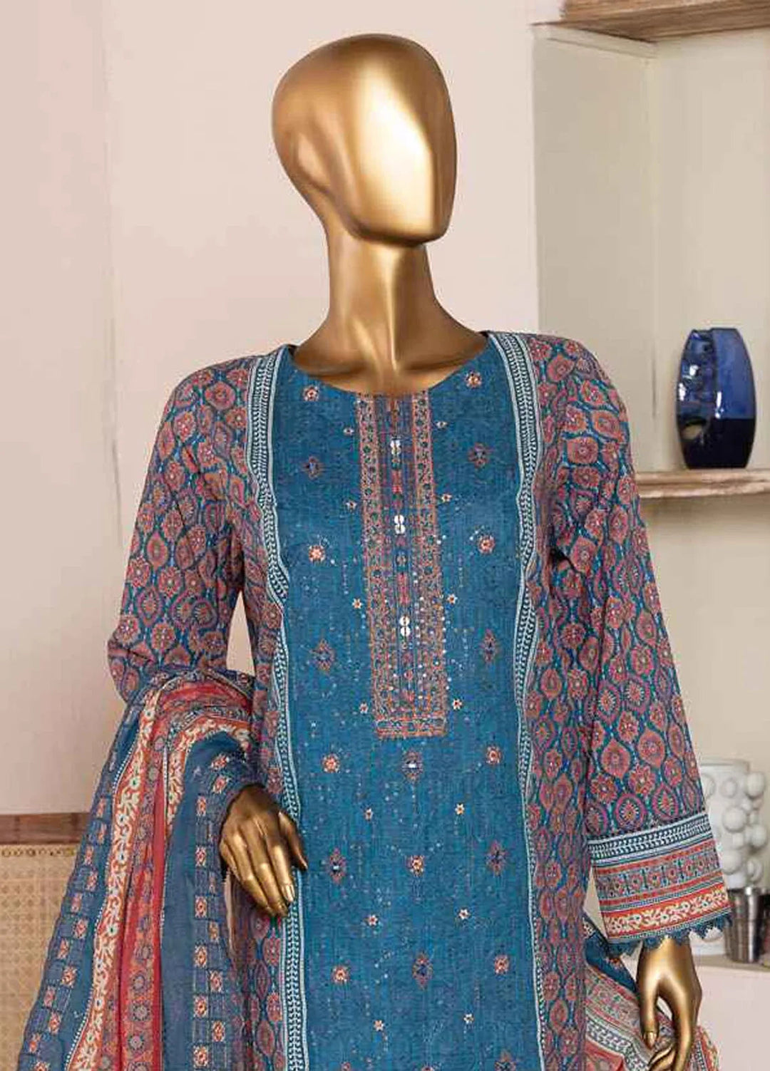 HZ Textiles Embroidered Lawn Suits Unstitched 3 Piece HZ25PV2 PEC-949 - Summer Collection
