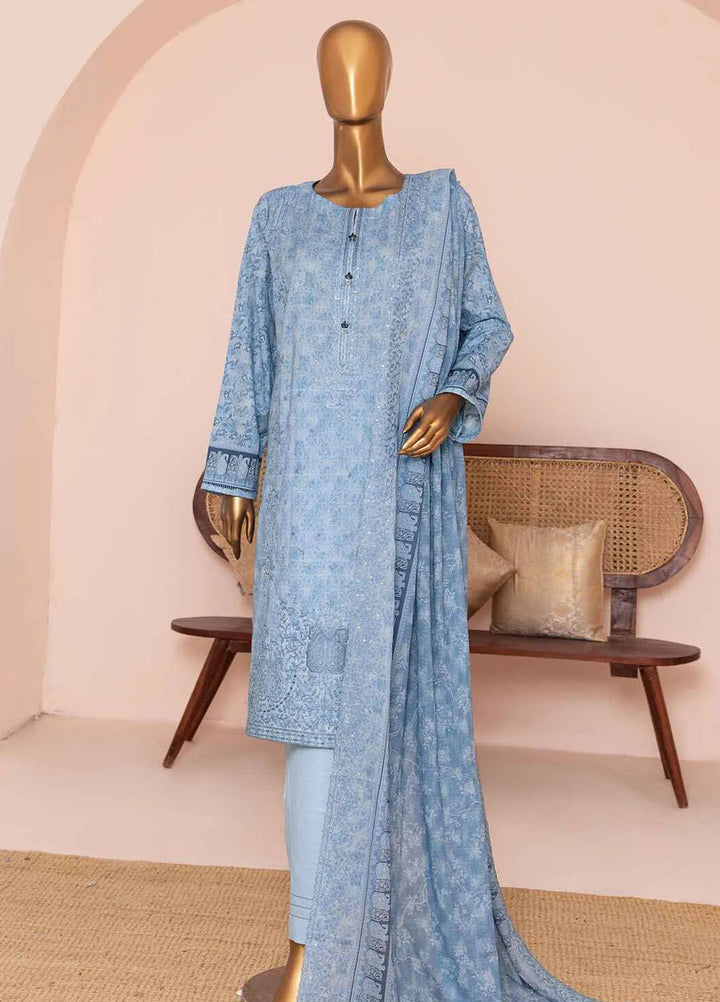 HZ Textiles Embroidered Lawn Suits Unstitched 3 Piece HZ25PV2 PEC-950 - Summer Collection