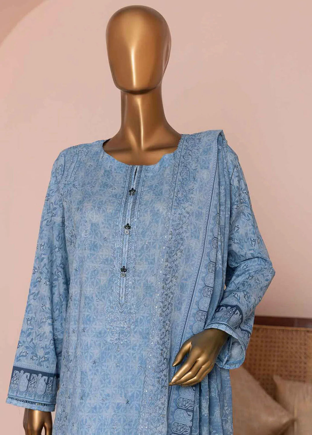 HZ Textiles Embroidered Lawn Suits Unstitched 3 Piece HZ25PV2 PEC-950 - Summer Collection