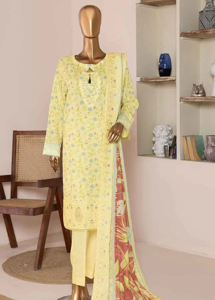 HZ Textiles Embroidered Lawn Suits Unstitched 3 Piece HZ25PV2 PEC-953 - Summer Collection