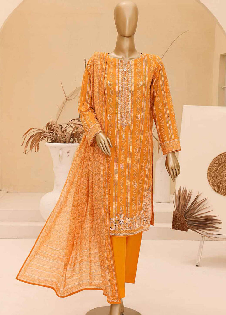 HZ Textiles Embroidered Lawn Suits Unstitched 3 Piece HZ25UC CEC-918 - Summer Collection
