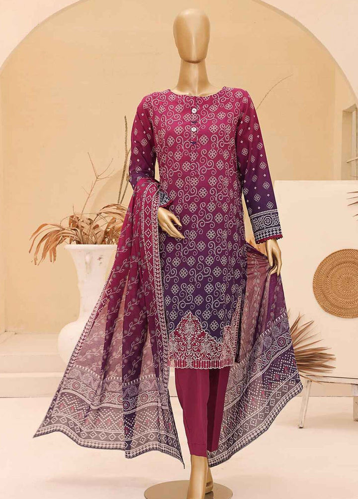 HZ Textiles Embroidered Lawn Suits Unstitched 3 Piece HZ25UC CEC-922 - Summer Collection