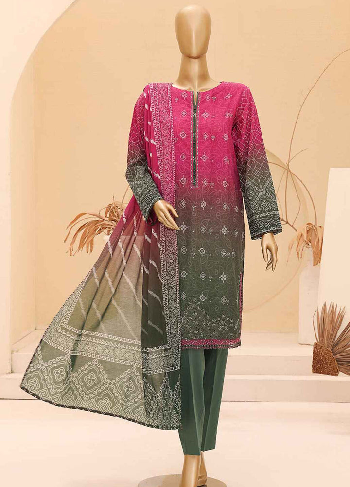 HZ Textiles Embroidered Lawn Suits Unstitched 3 Piece HZ25UC CEC-923 - Summer Collection