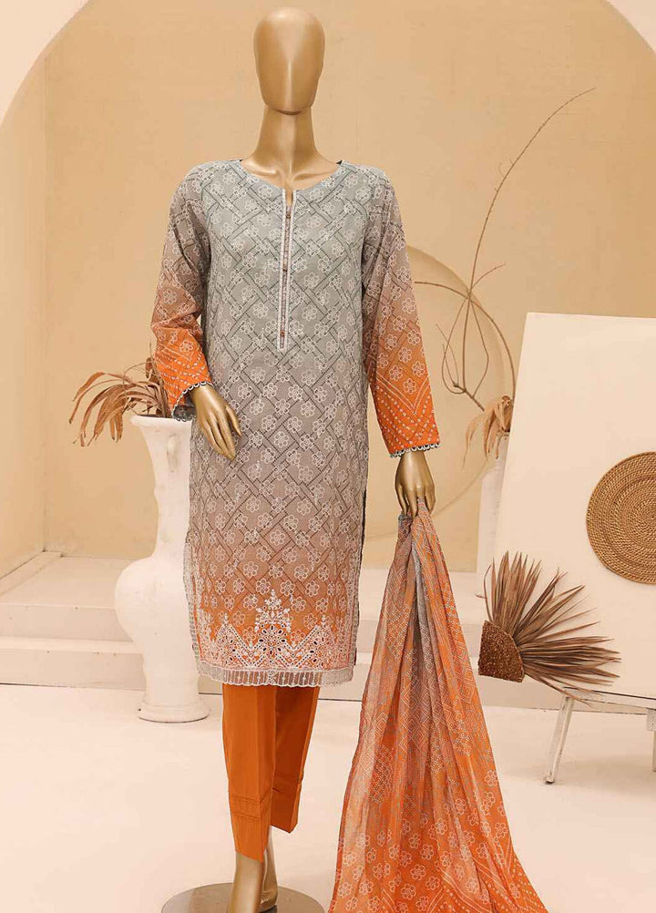 HZ Textiles Embroidered Lawn Suits Unstitched 3 Piece HZ25UC CEC-926 - Summer Collection