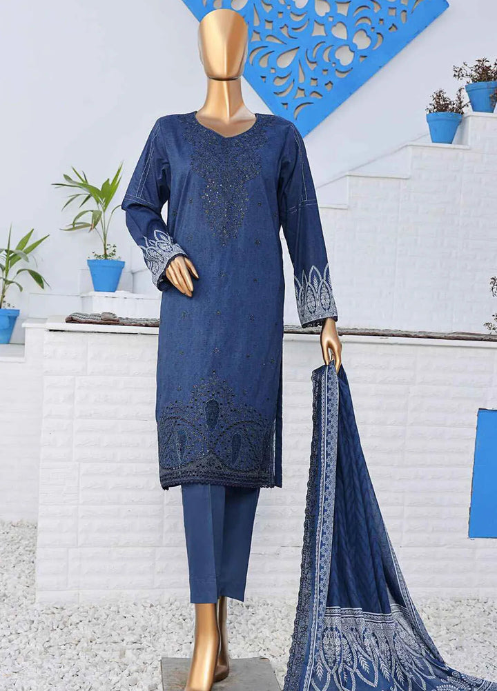 HZ Textiles Embroidered Lawn Suits Unstitched 3 Piece HZ25VE PVE-908 - Summer Collection