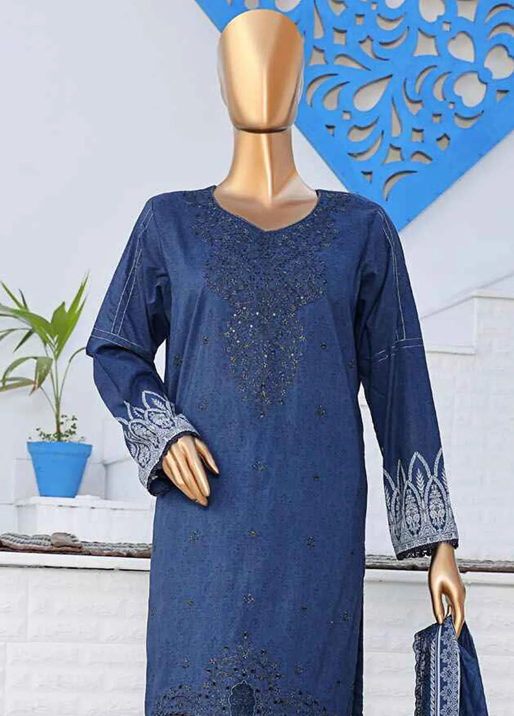 HZ Textiles Embroidered Lawn Suits Unstitched 3 Piece HZ25VE PVE-908 - Summer Collection