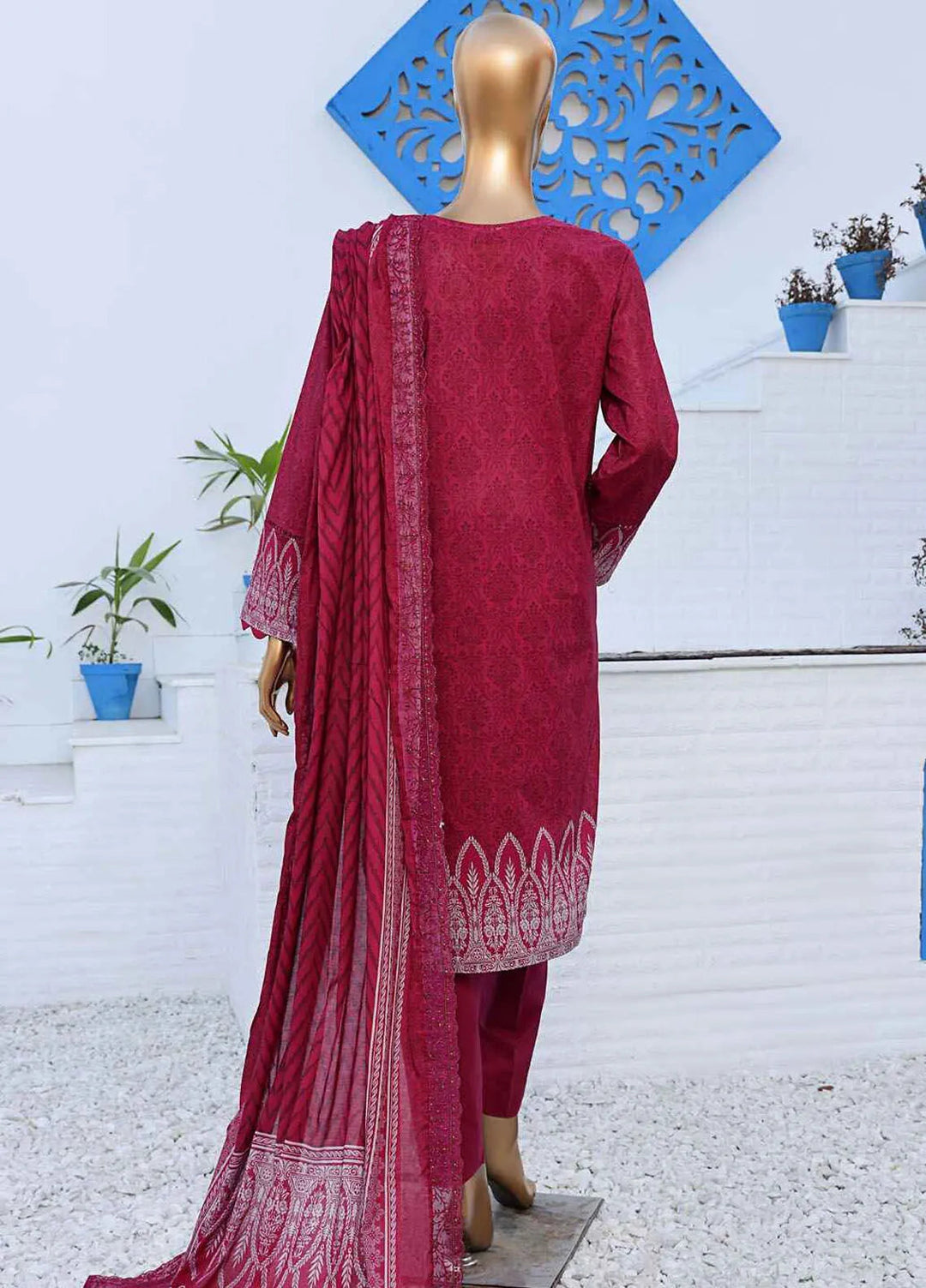 HZ Textiles Embroidered Lawn Suits Unstitched 3 Piece HZ25VE PVE-910 - Summer Collection