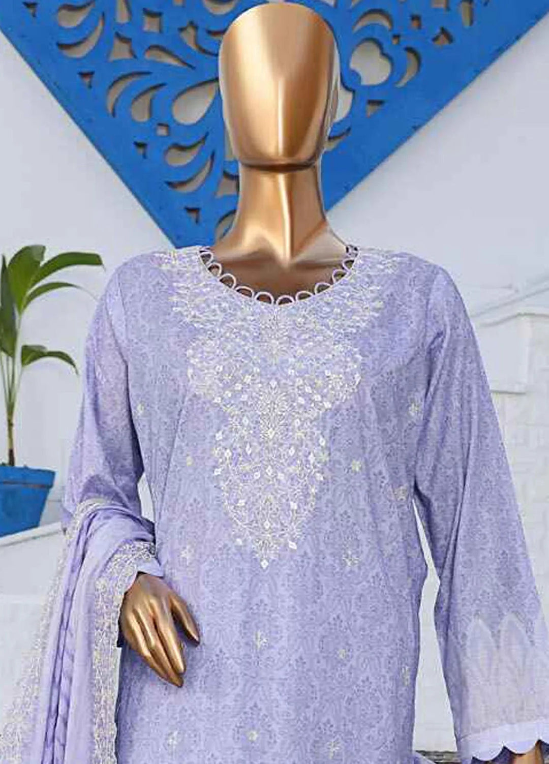 HZ Textiles Embroidered Lawn Suits Unstitched 3 Piece HZ25VE PVE-911 - Summer Collection