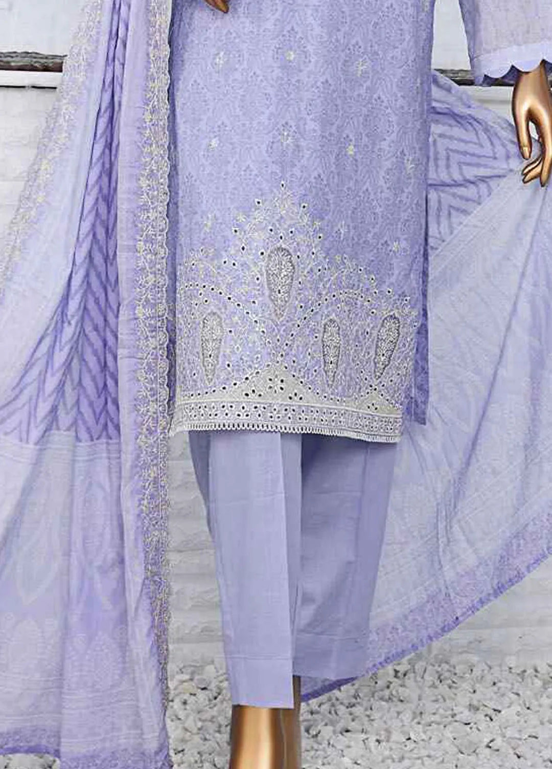 HZ Textiles Embroidered Lawn Suits Unstitched 3 Piece HZ25VE PVE-911 - Summer Collection