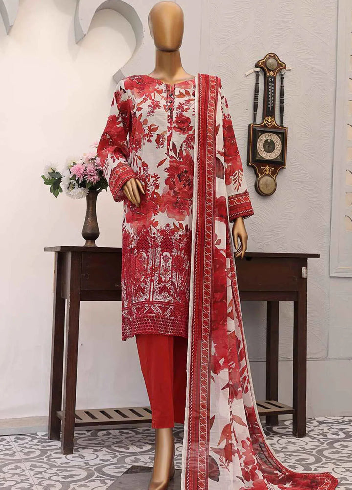 HZ Textiles Embroidered Lawn Suits Unstitched 3 Piece MJE-1007 - Summer Collection