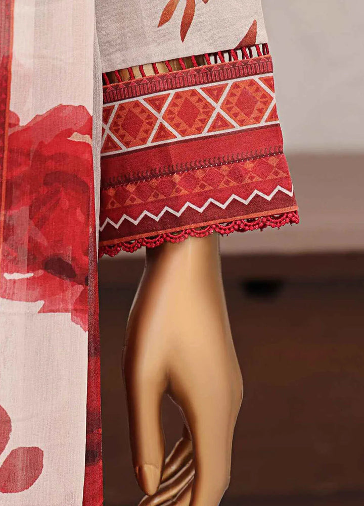 HZ Textiles Embroidered Lawn Suits Unstitched 3 Piece MJE-1007 - Summer Collection